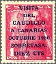 Spain 1950 Visita Del Caudillo A Canarias 1 PTA Rojo Edifil 1083B